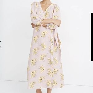 Madewell linen-blend wrap dress